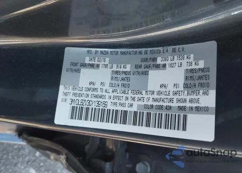 2016 Scion Ia из США, поврежденный, VIN 3MYDLBZV3GY139169